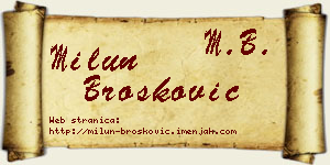 Milun Brošković vizit kartica